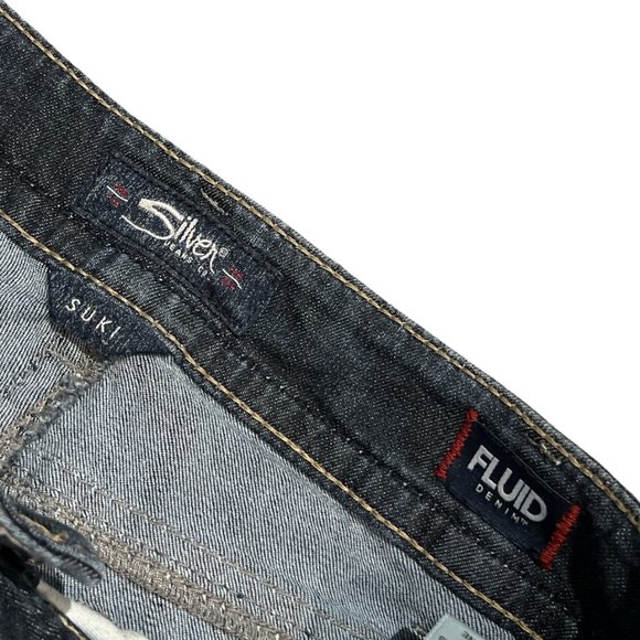 SILVER JEANS SUKI Mid Rise Size W31 L 30 Big Stitching Raw Hem 5 Pockets - Picture 6 of 12